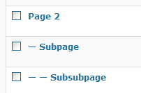 Subpage in WordPress
